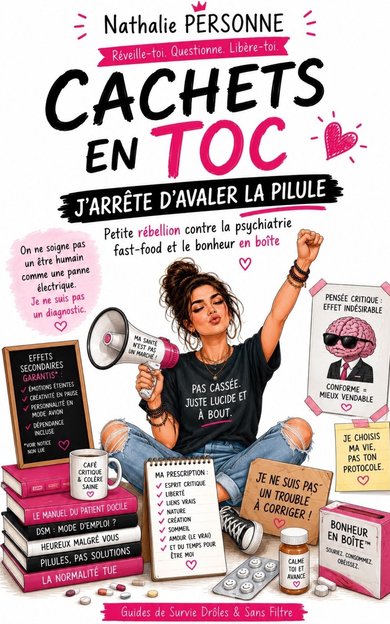 CACHETS EN TOC : J’ARRÊTE D’AVALER LA PILULE: Petite rébellion contre la psychiatrie fast-food et le bonheur en boîte