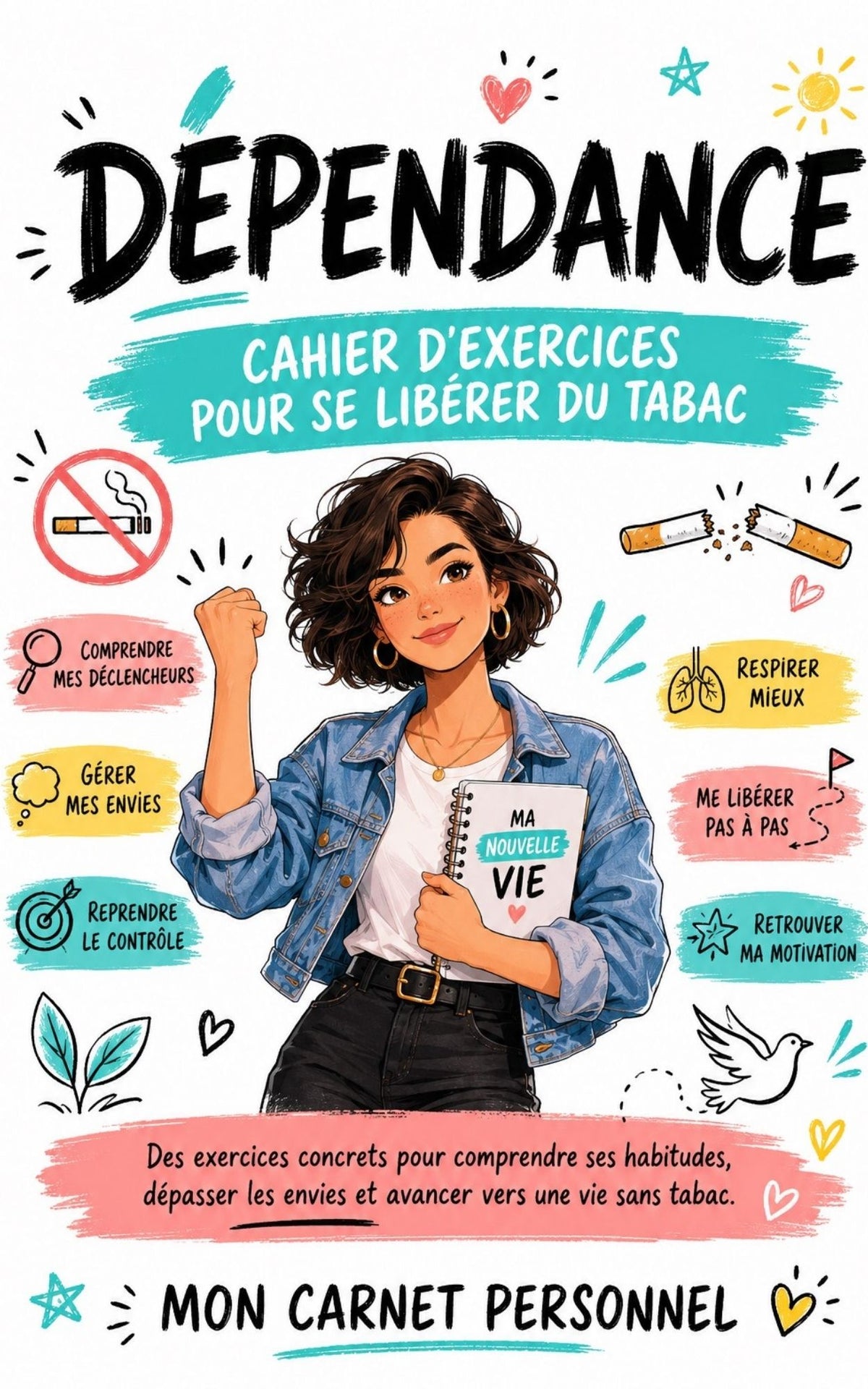 Dépendance - Cahier d'exercices pour se libérer du tabac - Mon carnet Personnel