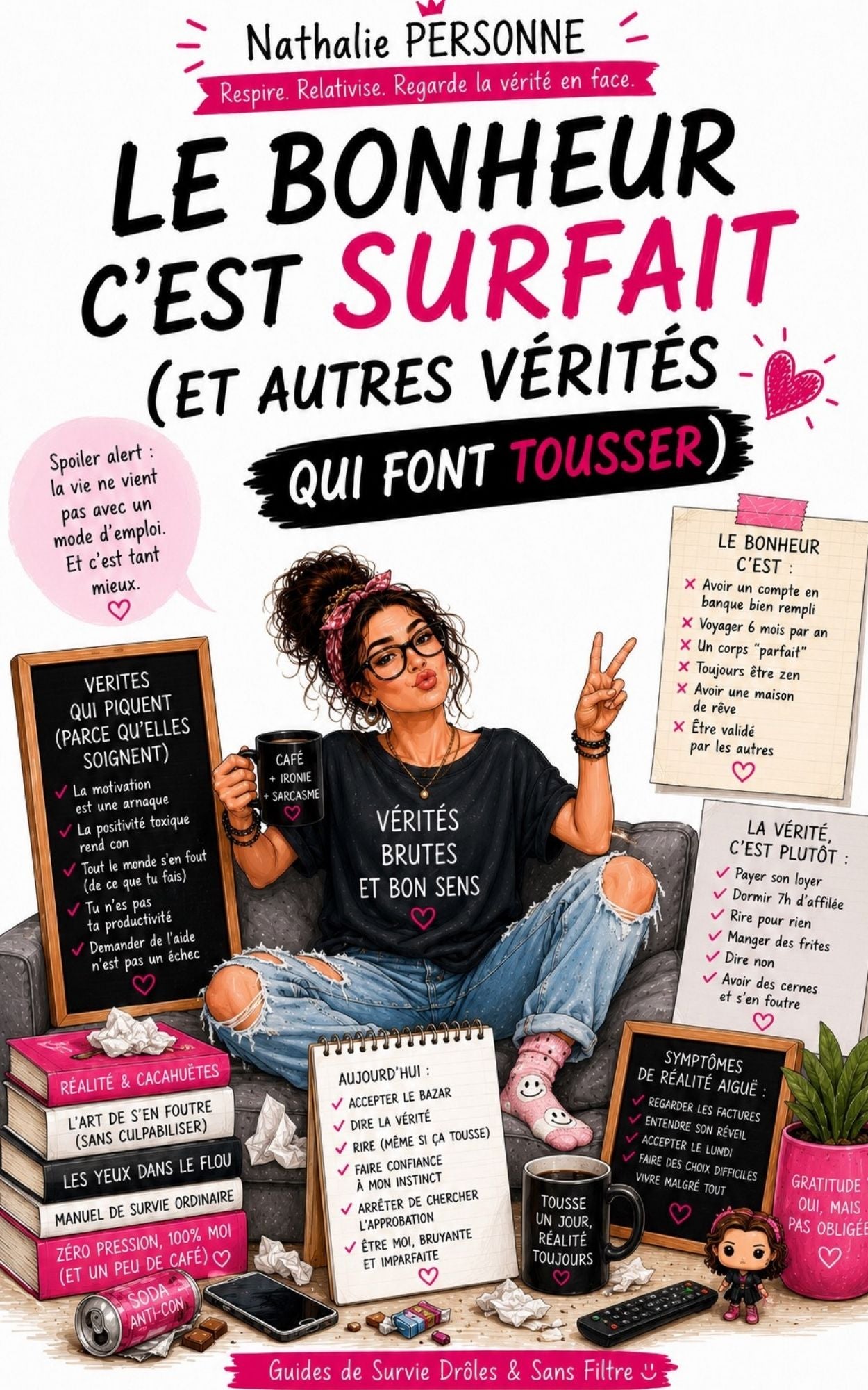 Le bonheur c’est surfait (et autres vérités qui font tousser): Petit manuel pour arrêter de courir après la licorne du bien-être et commencer à vivre vraiment