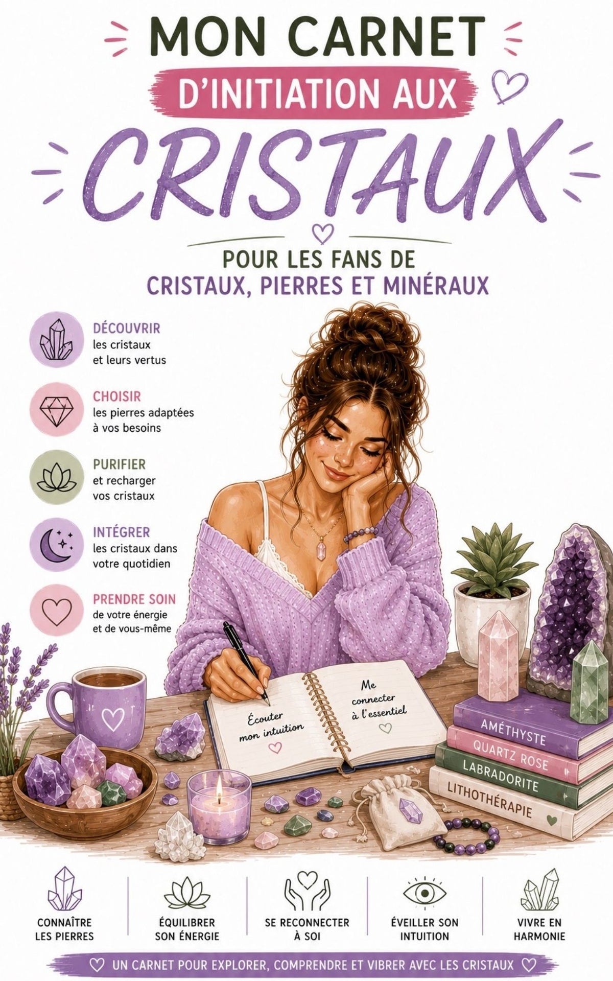 Mon carnet d'initiations aux cristaux - Mon Carnet Personnel