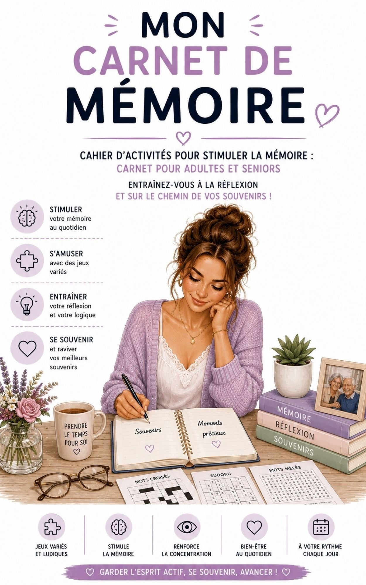 Mon carnet de mémoire - Cahier d'activités pour stimuler la mémoire - Mon Carnet Personnel