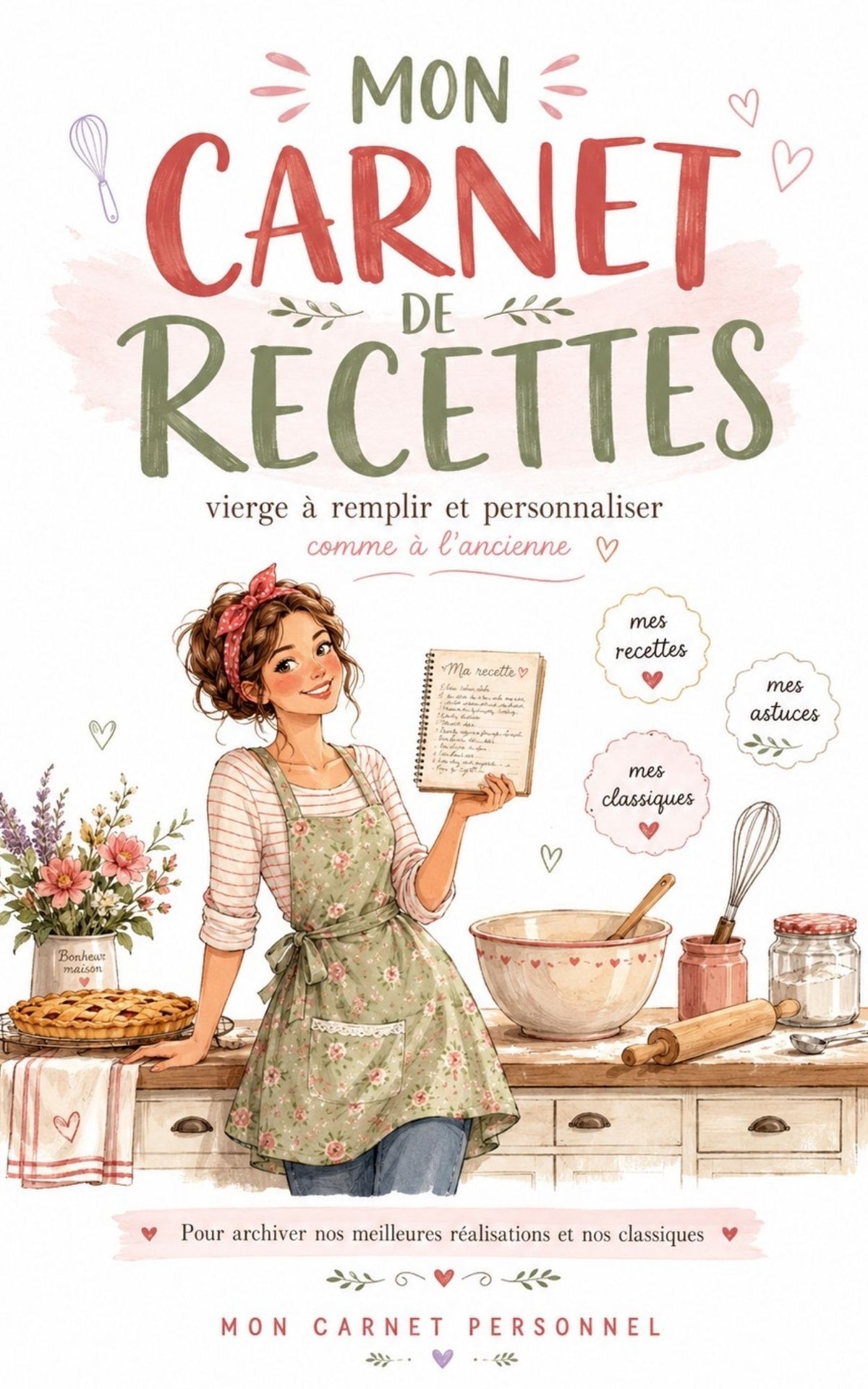 Mon carnet de recettes vierge à remplir et personnaliser - Mon Carnet Personnel