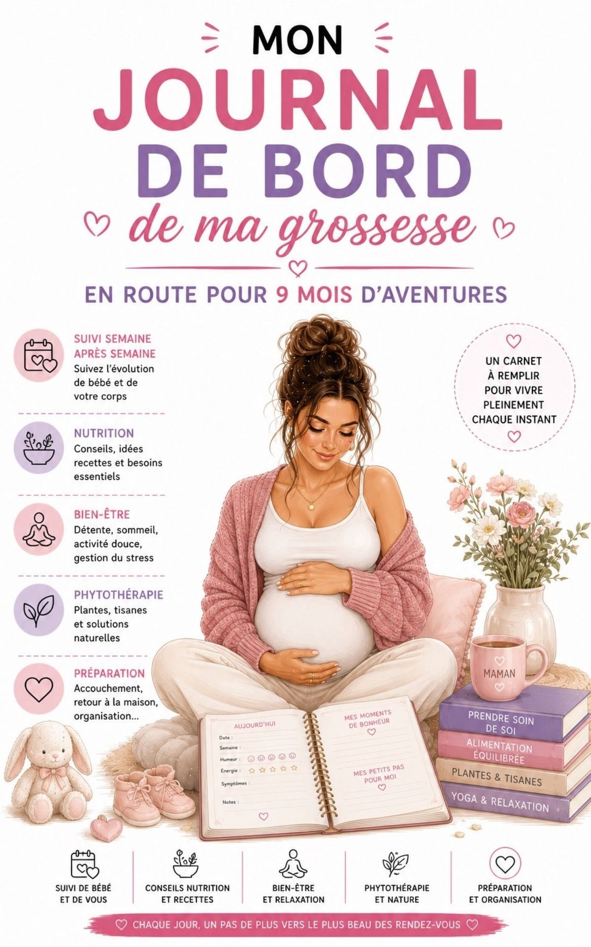 Mon journal de bord de ma grossesse - Mon Carnet Personnel