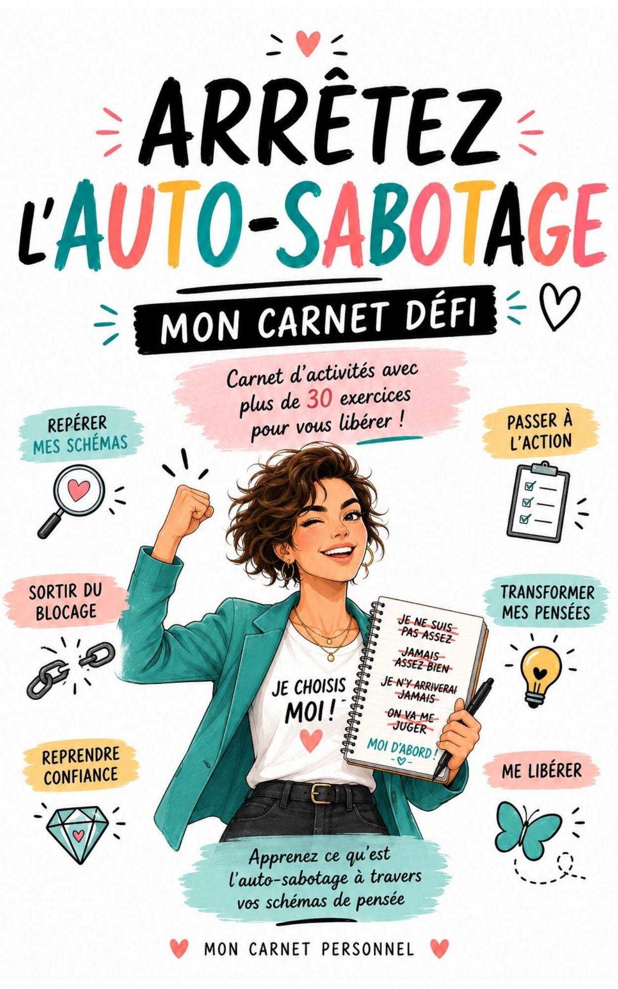 Arrêtez l'auto-sabotage - Mon carnet défi - Mon carnet Personnel