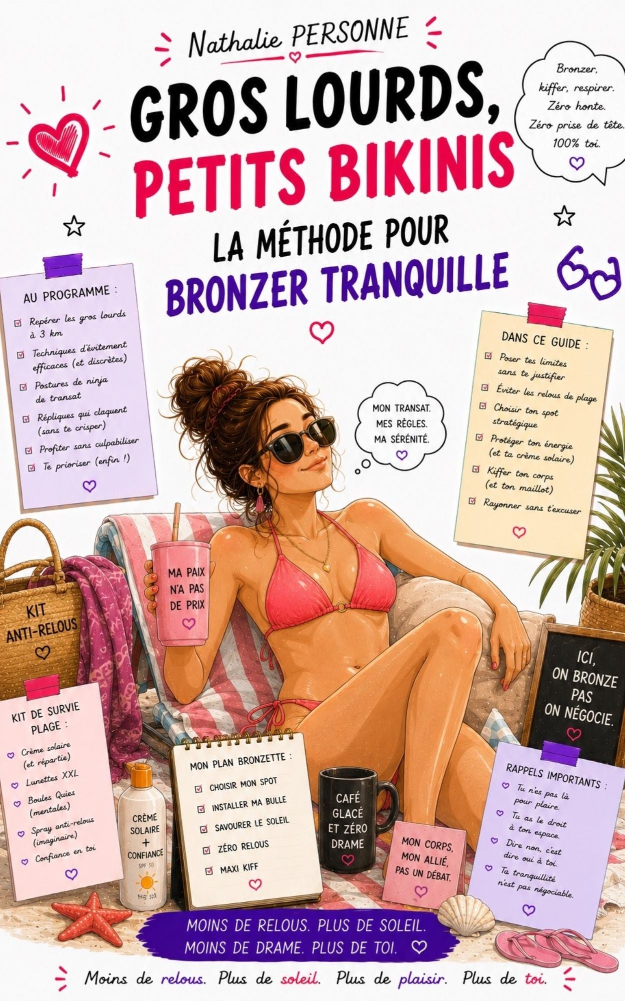 Gros lourds, petits bikinis - La méthode pour bronzer tranquille - Moins de relous plus de soleil -Nathalie Personne