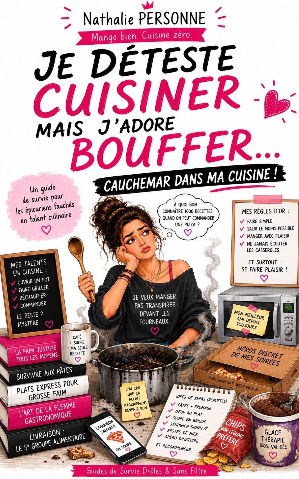 JE DÉTESTE CUISINER MAIS J’ADORE BOUFFER… CAUCHEMAR DANS MA CUISINE !: Le guide de survie pour les gourmands fainéants (mais stylés)