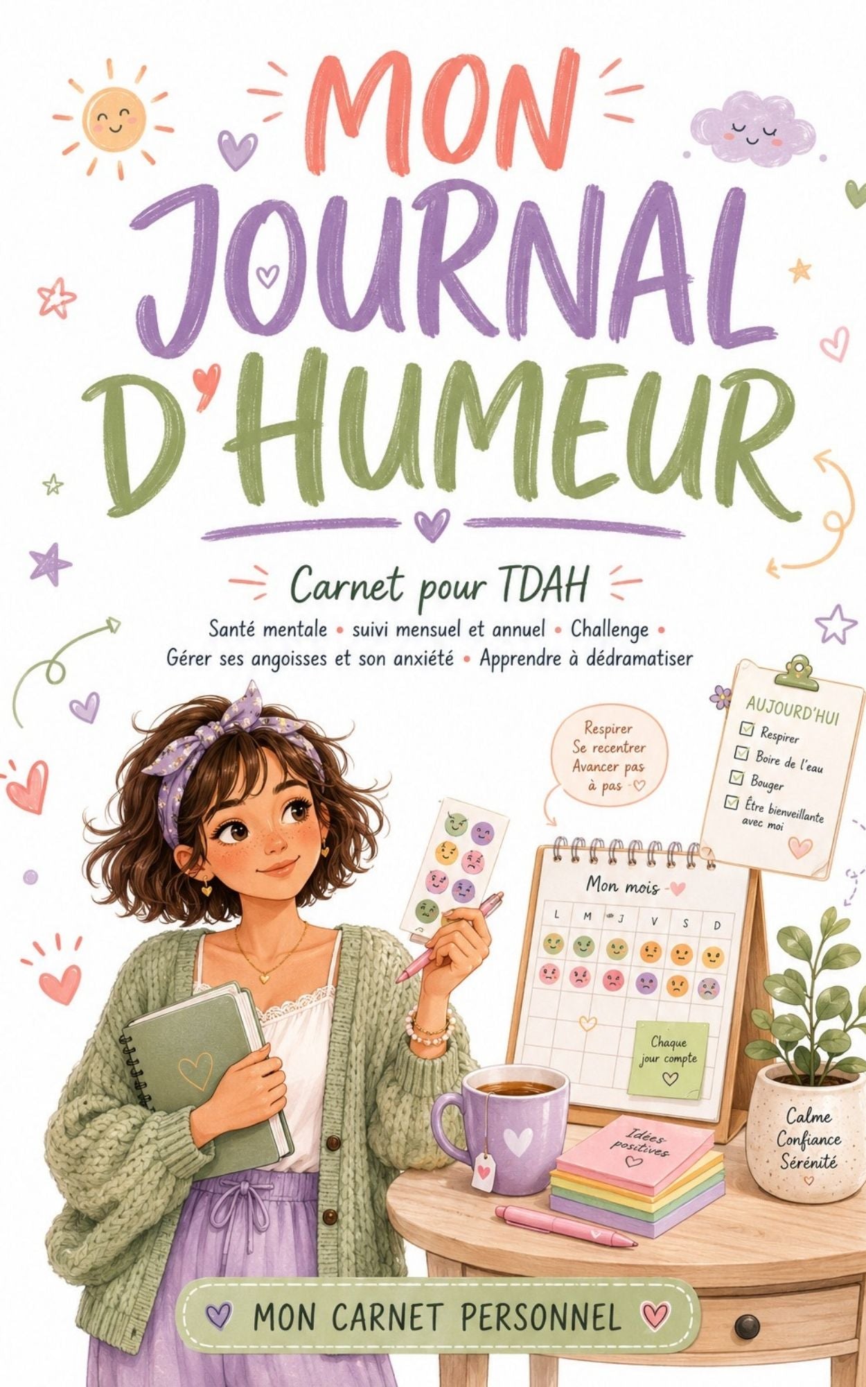 Mon journal d'humeur : Carnet pour TDAH