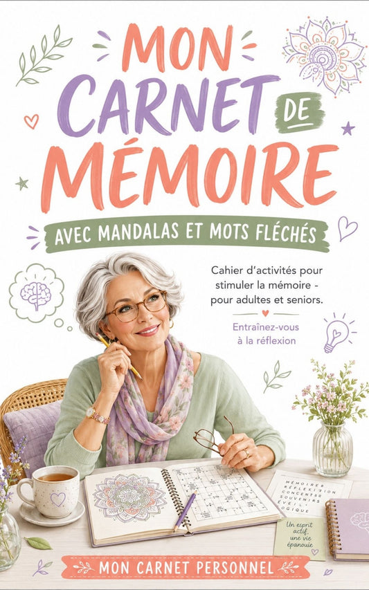 Mon Carnet de mémoire - Avec mandalas et mots fléchés - Mon Carnet Personnel