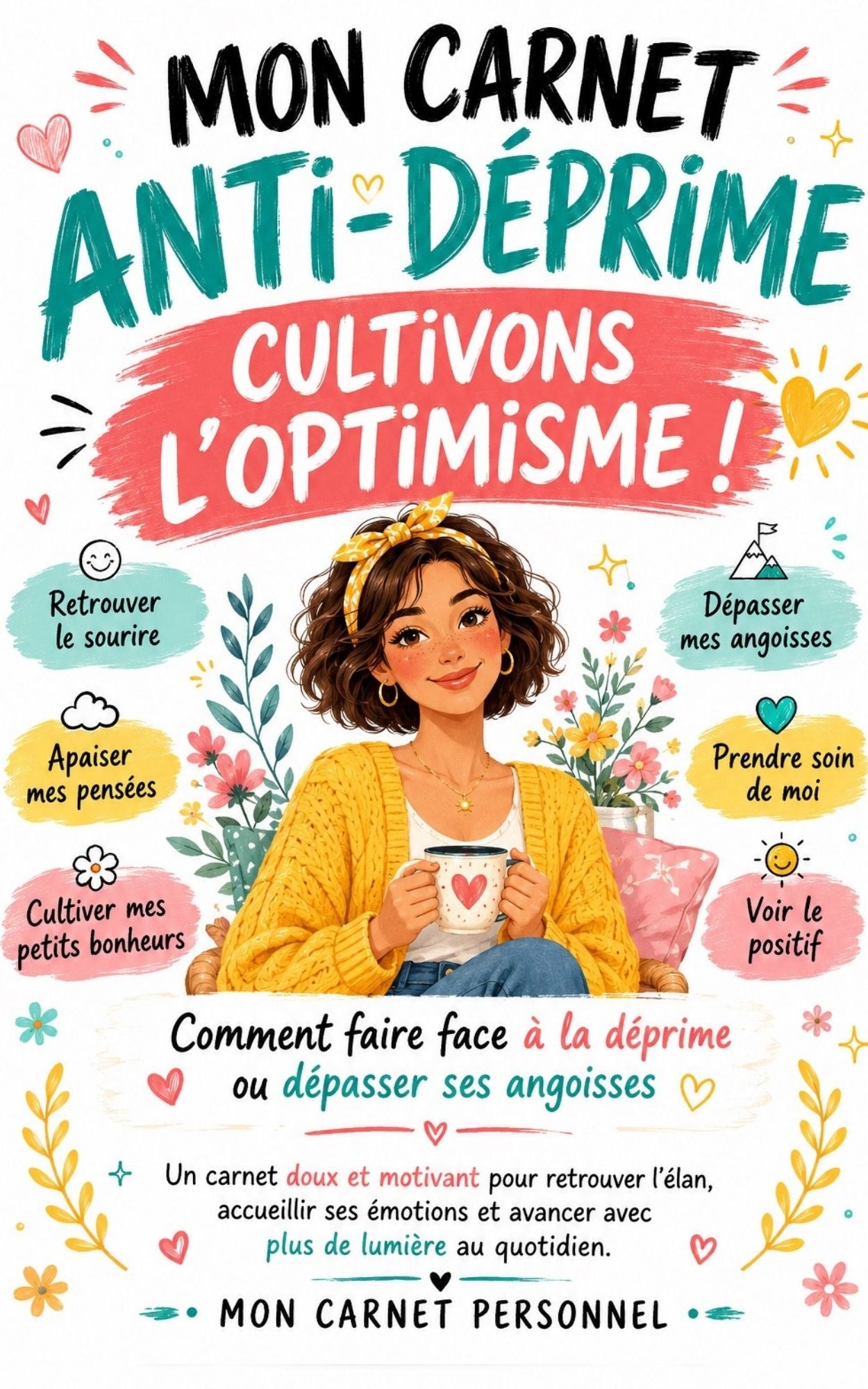 Mon carnet anti-déprime - Cultivons l'optimisme - Mon carnet Personnel