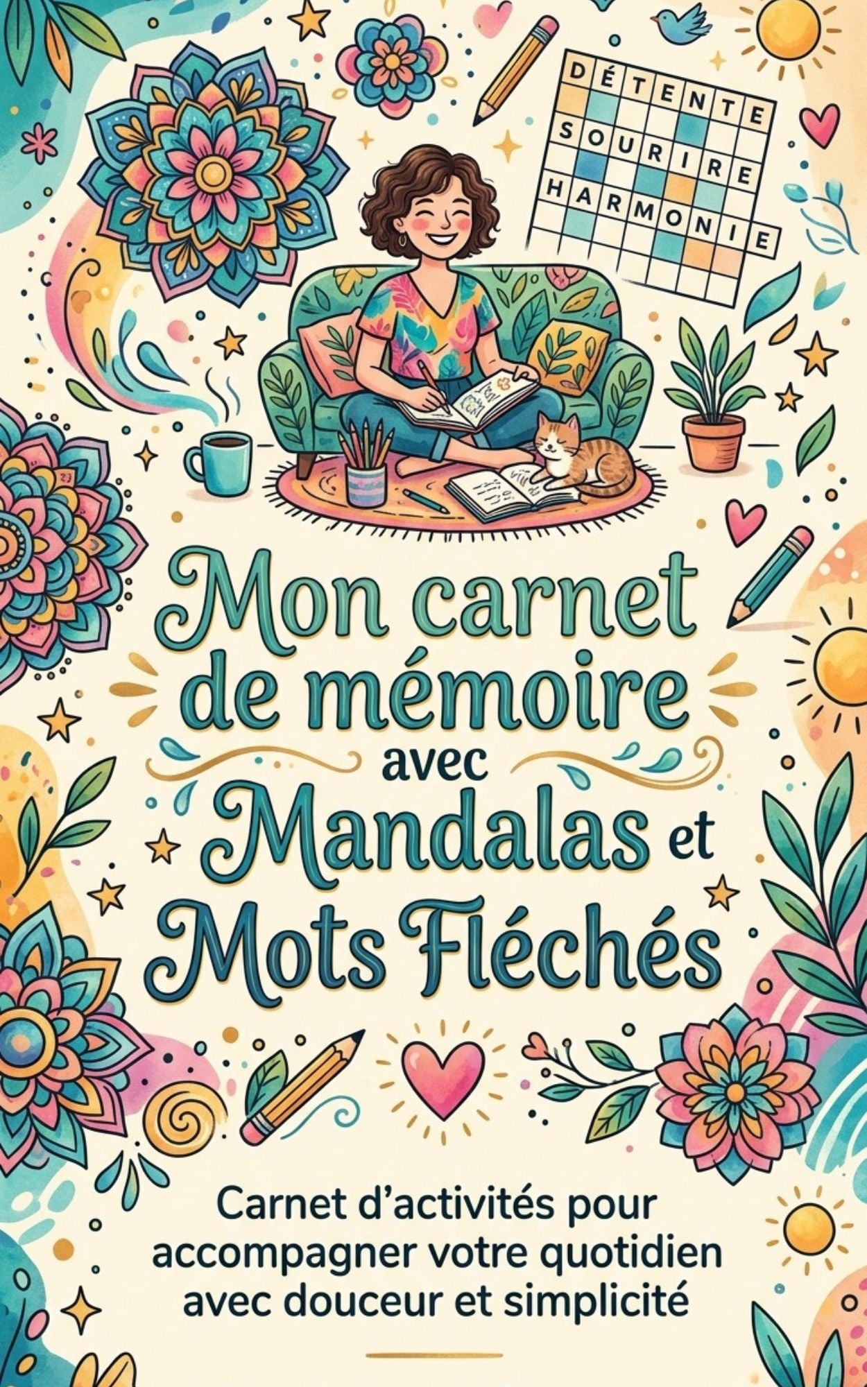 Mon carnet de mémoire avec mandalas et mots fléchés - Mon Carnet Personnel