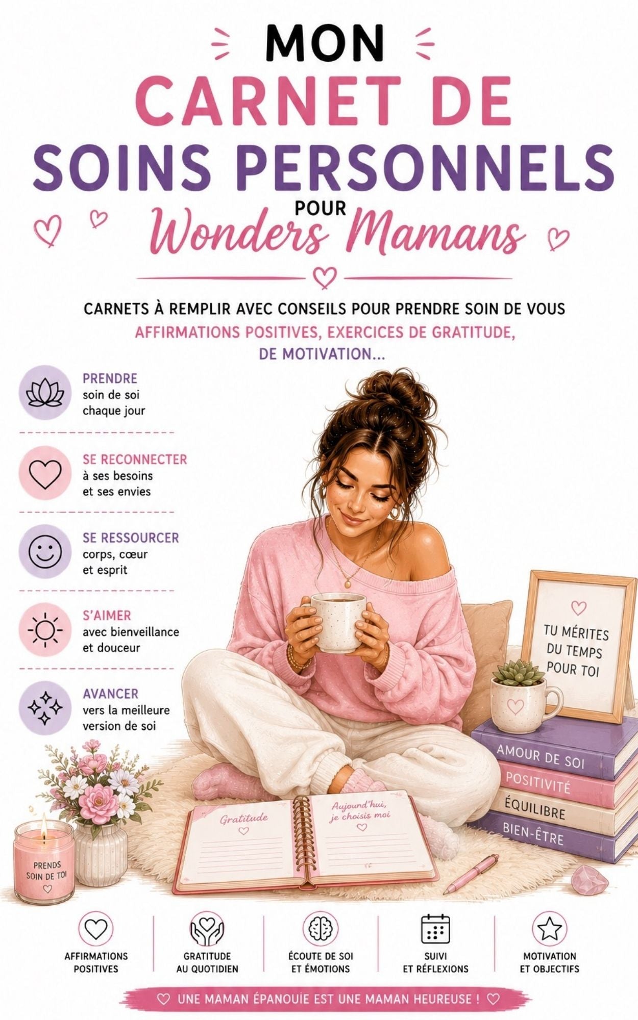 Mon carnet de soins personnels pour Wonders Mamans - Mon Carnet Personnel