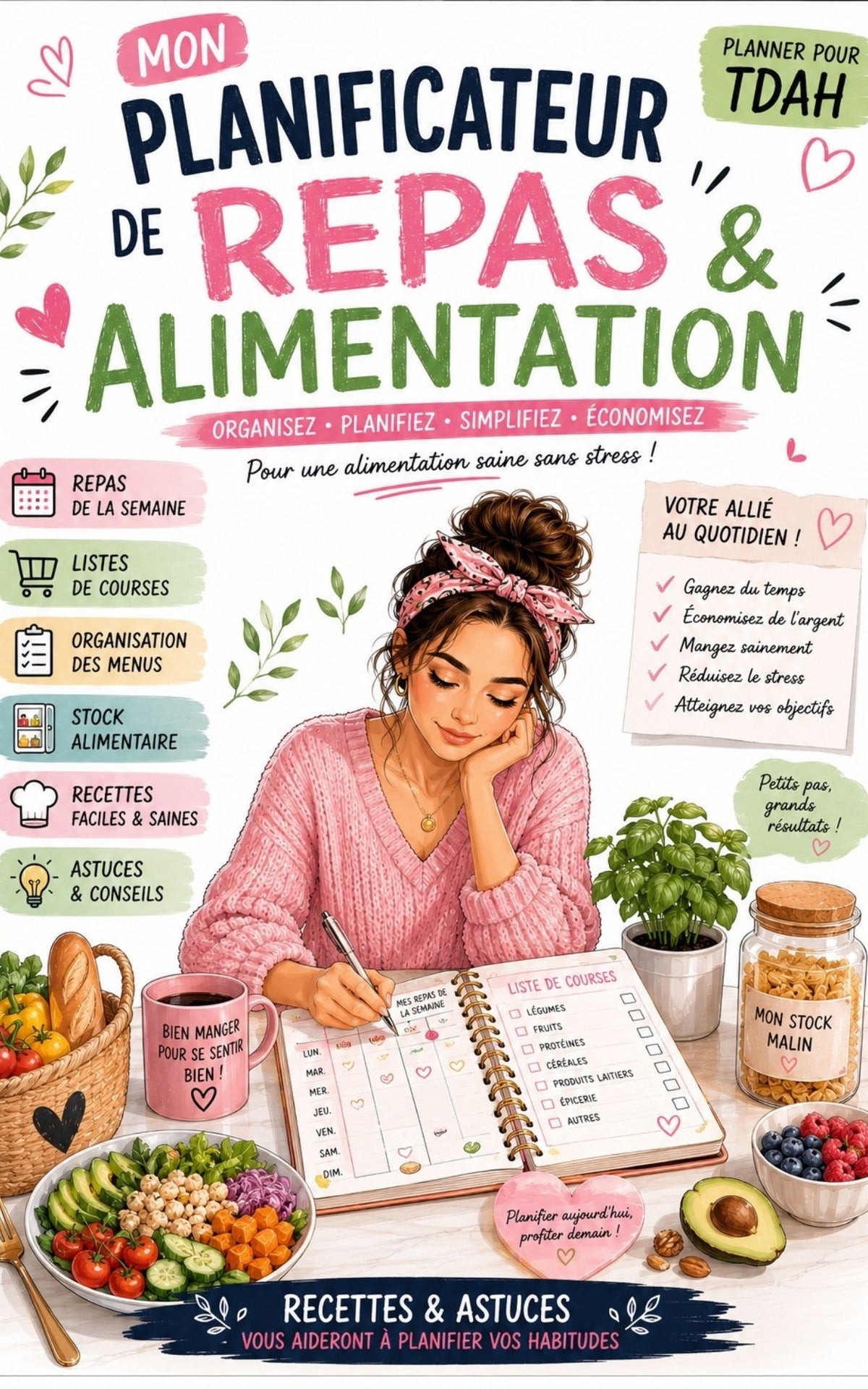 Mon planificateur de repas et alimentation - Mon Carnet Personnel